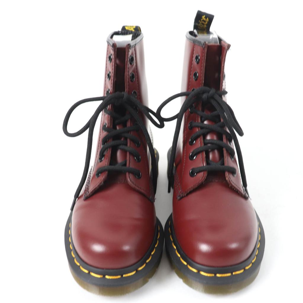 Excellent Dr.Martens Boots SMOOTH 1460 8 Holes Cherry Red Leather Women Used