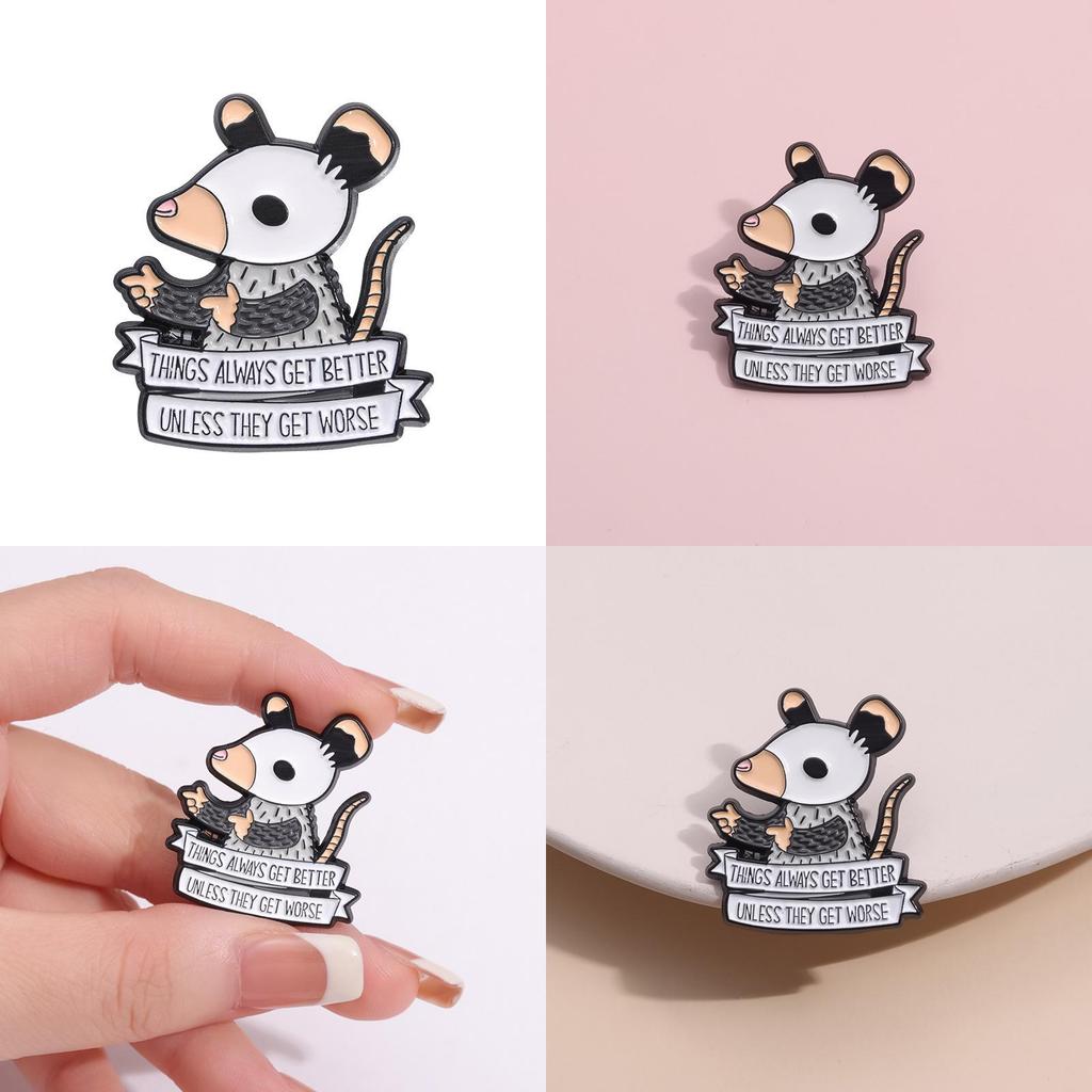 Mouse Adorable Cartoon Brooch Creative Letter Pin Unique Fashion Accessory For All