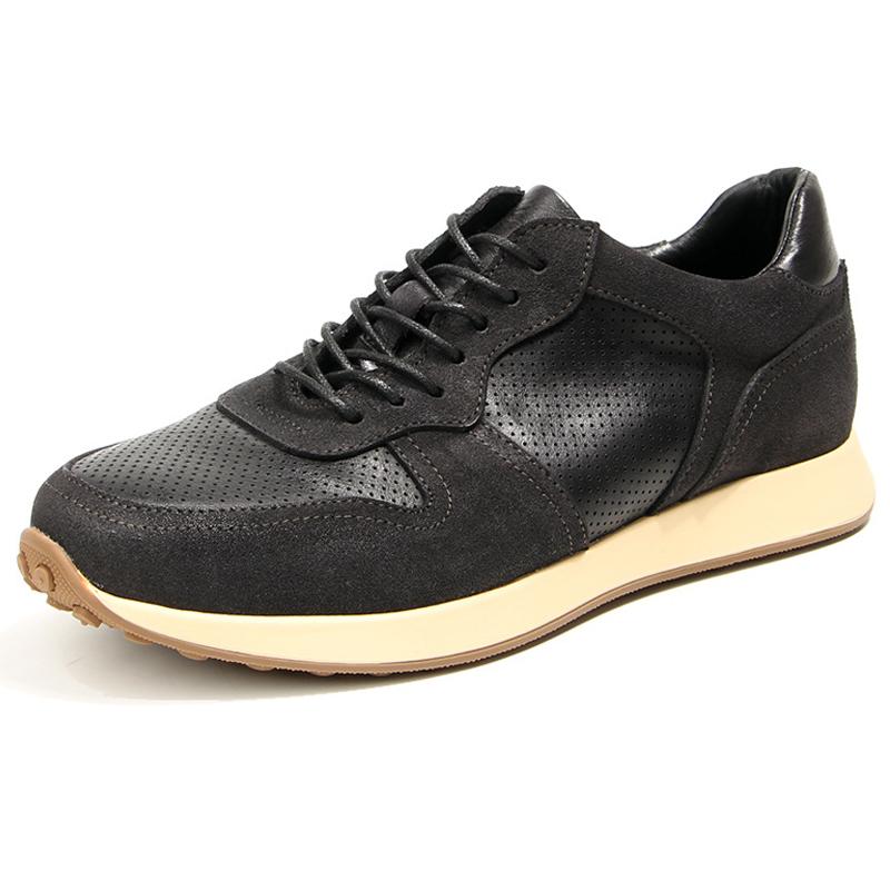 

Мужская повседневная обувь из натуральной кожи, мужские кроссовки в стиле ретро, мужские туфли на плоской подошве ручной работы, нескользящие, износостойкие, мужские повседневные кроссовки 38 чёрный