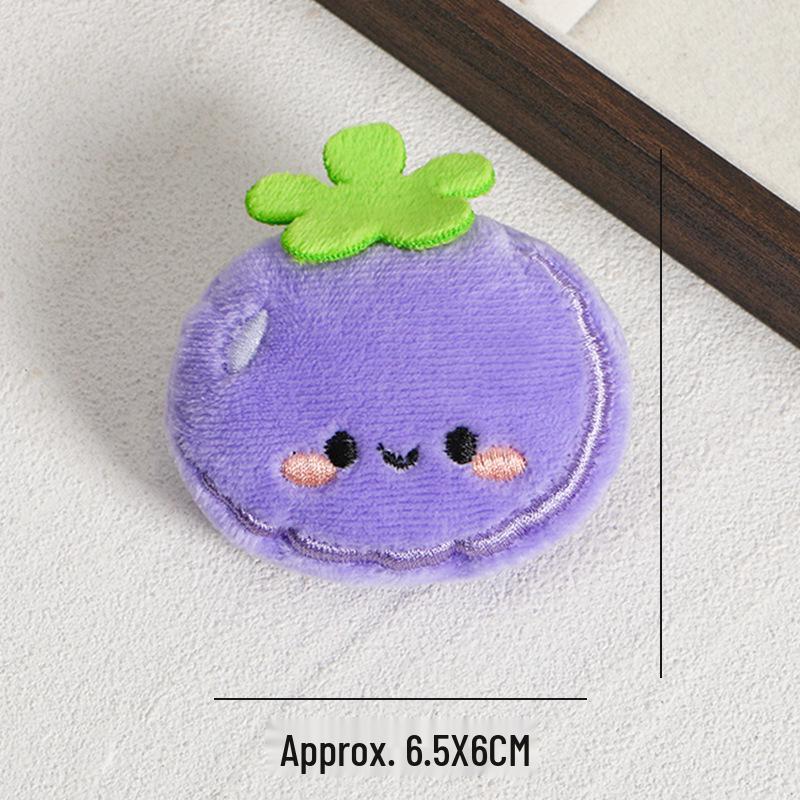 Cartoon Fruit Plush Brooch Pendant - DIY Accessory & Decoration