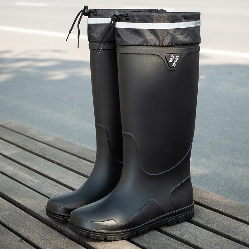 New Thickened Rain Shoes Men's Short Tube Non-slip Waterproof Shoes Wear-resistant Medium Tube Warm Bundle High Tube Rain Boots Rubber Shoes