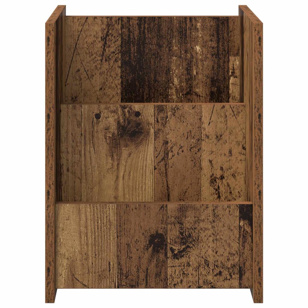 Magazine Rack with Shelf Reclaimed Wood Look 35 x 35 x 45 cm Wood Based Material