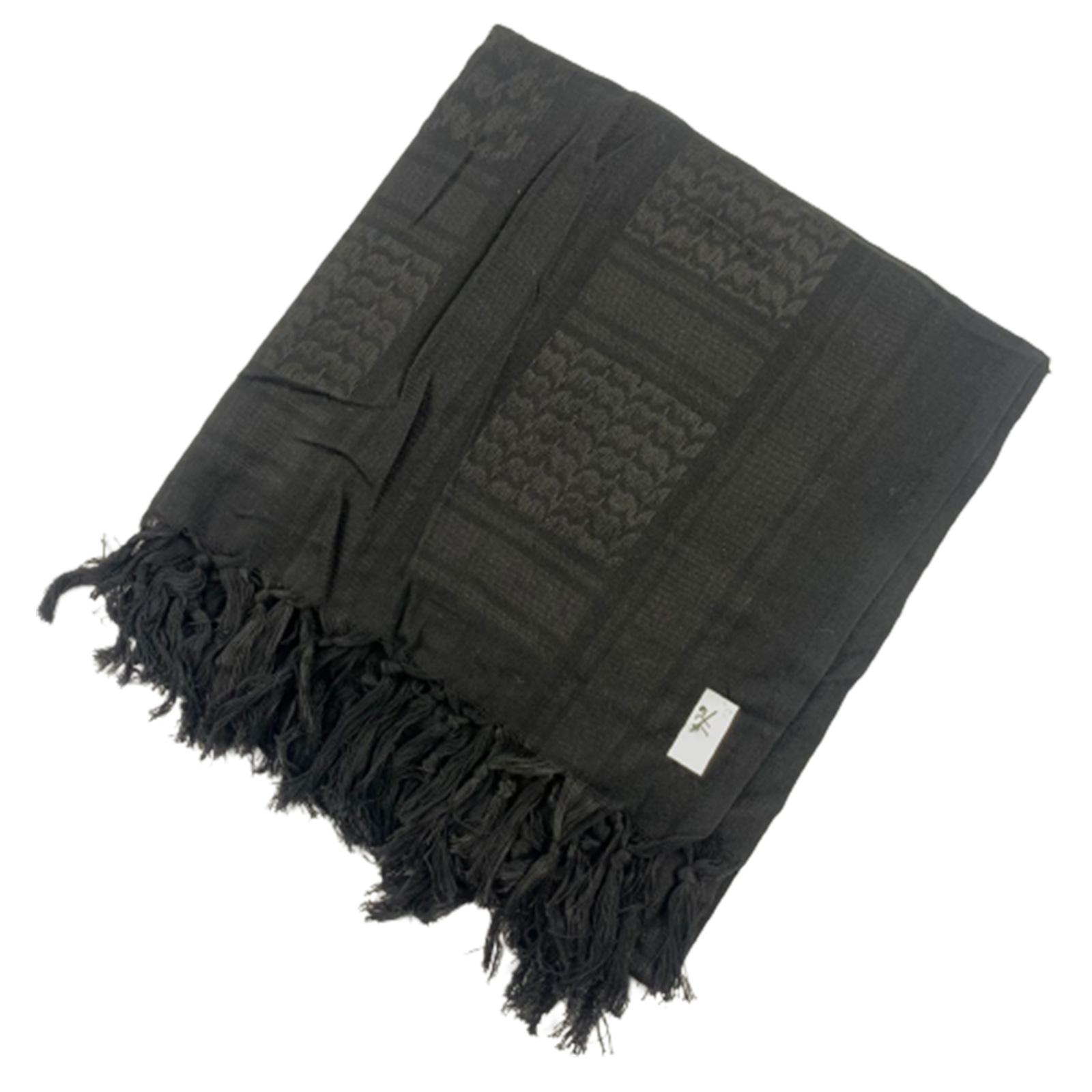 Стильный платок шемаг арабский головной платок для мужчин женщин мусульман легкий арабский дубайский головной убор этнический пустынный шейный платок чёрный