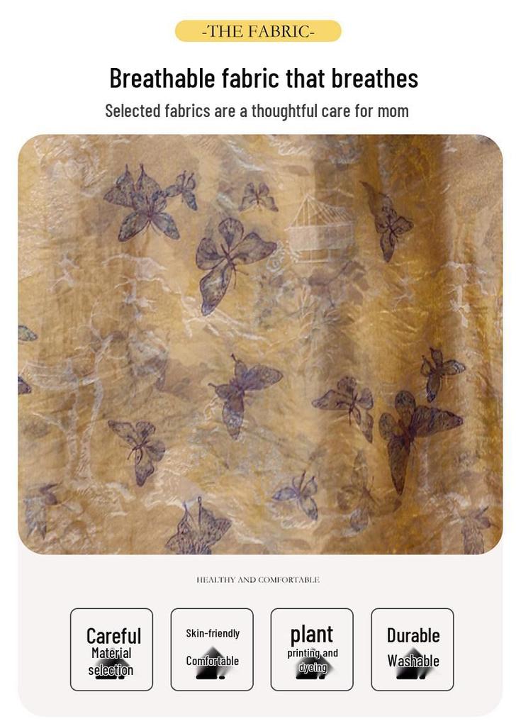 2026 Summer Chinese Style Cheongsam Dress: Women's Stand Collar Frog Button for Middle-aged Mothers