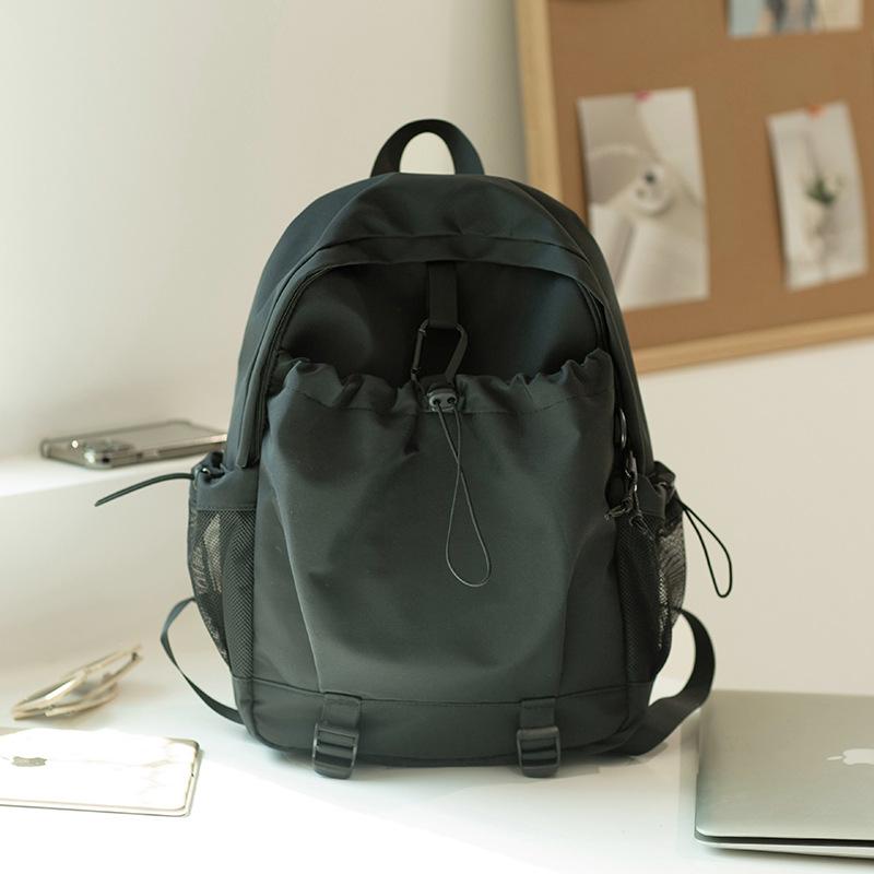 

New contrasting color schoolbag female high school college student backpack fashion leisure travel lightweight large capacity backpack чорний
