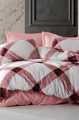 Andri Bedding Set 4 Pcs, Duvet Cover, Bed Sheet, Pillowcase, Double Size, Self Patterned, Wedding, Daily Use Pink