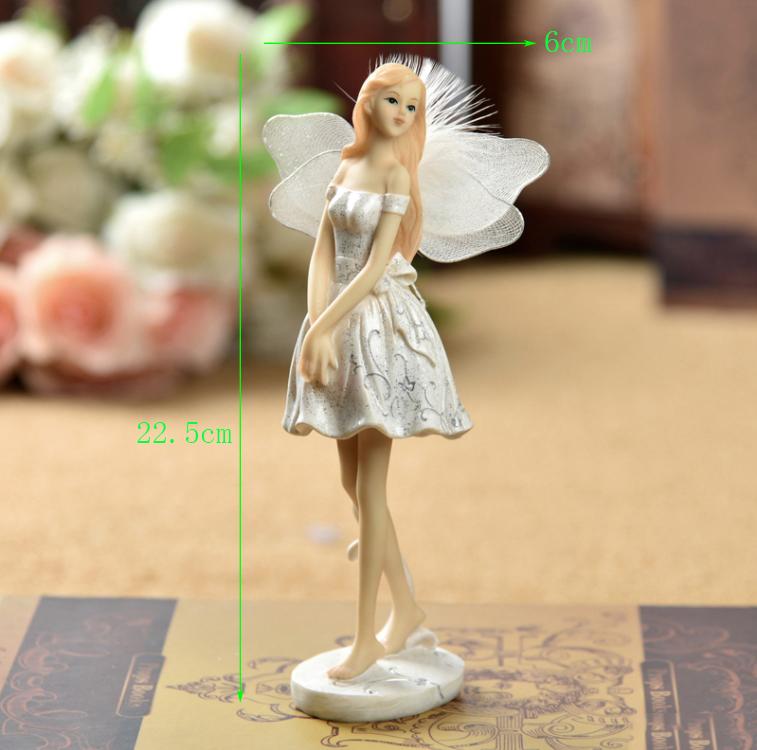 European Cute Elf Girls Resin Angel Figurines Office Desk Fairy Statue KTV Bar Ornaments Decor Home Furnishing Decoration Crafts