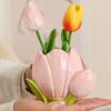 Retro Tulip Flower Pen Holder Ceramic Stationery Shelf Makeup Brush Storage Bucket  Girl