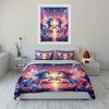 Unicorn Fantasy at Sunset Lake Print Bedding Set Duvet Cover Pillowcases (1* Duvet Cover 2* Pillowcases Do Not Include Comforter)
