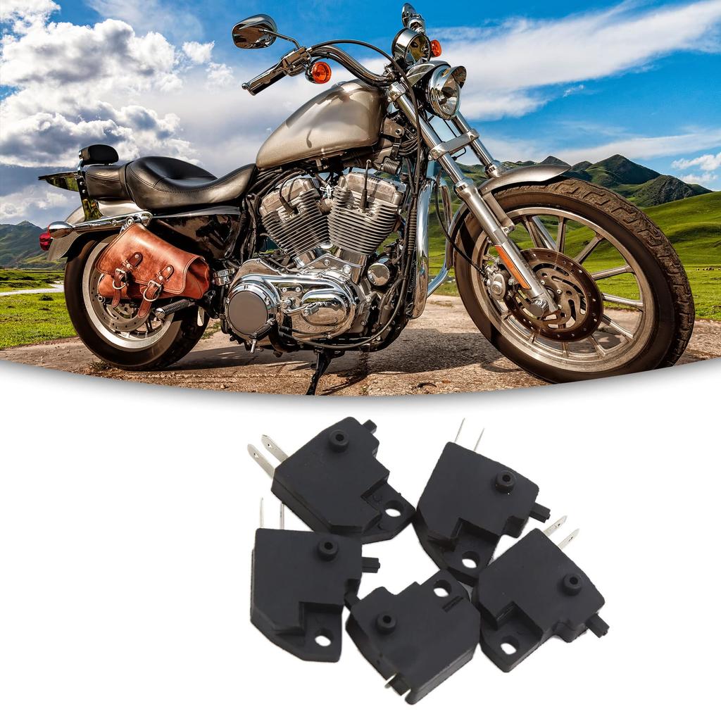 ACROPIX Motorcycle Scooter Disc Brake Control Switch Universal 2 Pin Square Black 5pcs
