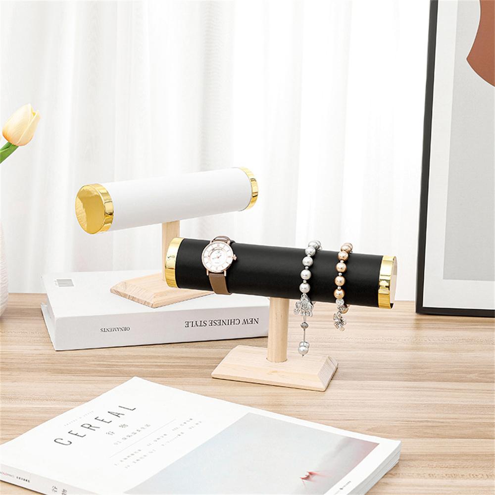 Jewelry Display Stand for Bracelets Bangles with Wooden Base Showcase Organizer Rack