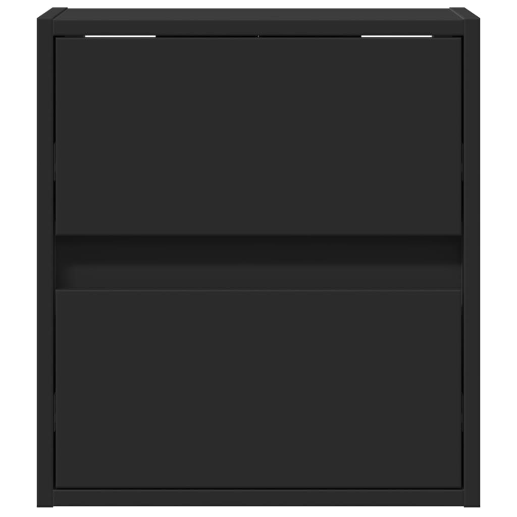 TV Wall Cabinets with LED Lighting 2 Pcs Black 41 X 31 X 45 Cm