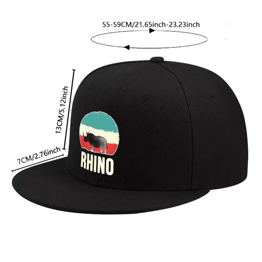 Rhino Sunset Graphic Baseball Cap Polyester Solid Color Street Style Snapback for Unisex Adults