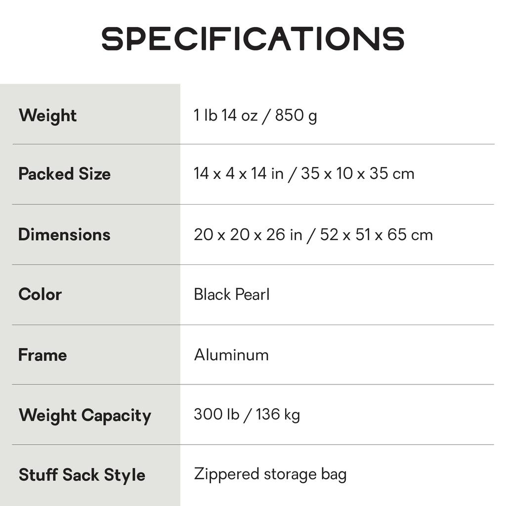 Nemo Moonlite Reclining Camp Chair Portable Backpacking Camping Chair with Adjustable Foldable Options One Size Black Pearl & & - -