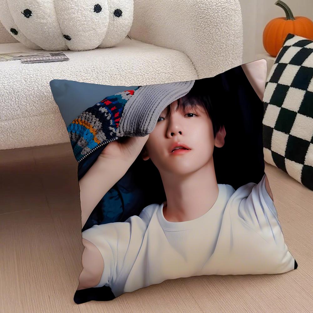 singer charming BBaekhyun Cushion Cover Throw Pillow Cover Hidden Button Durable Polyester Chair Cushion
