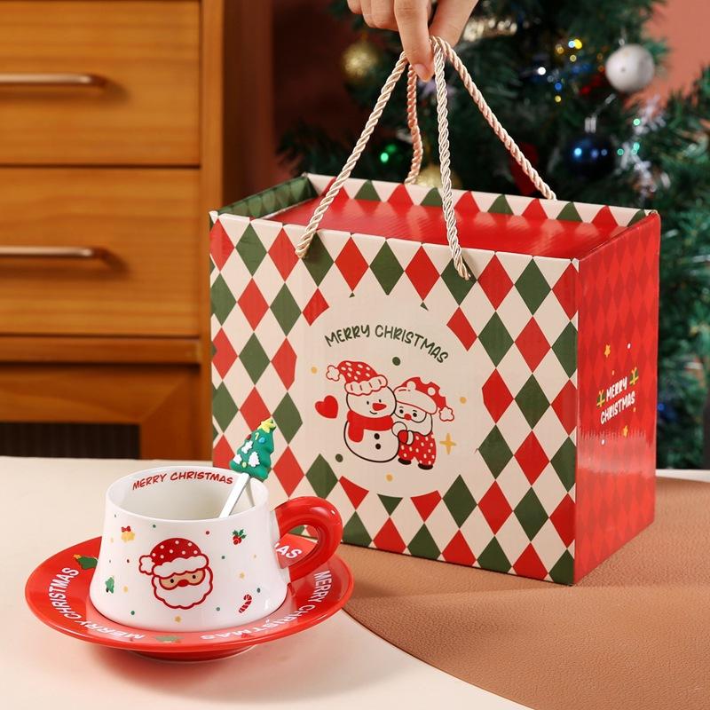 2025 New Ceramic Holiday Mugs Covered and Spattered Ideal for Christmas Gifts and Birthday Presents Coffee Cups Set