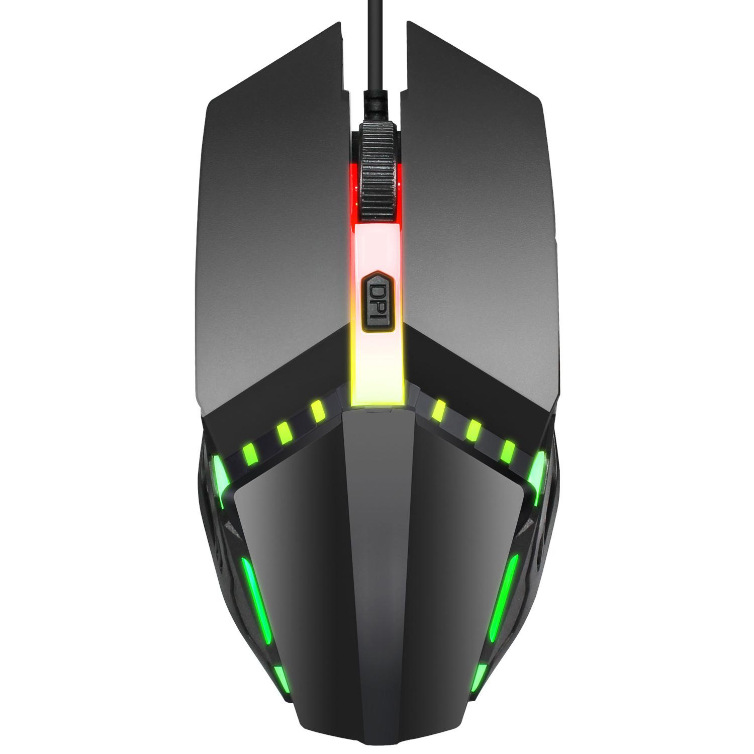 

HXSJ S200 Wired Mouse Colorful Luminous Gaming Mouse As Shown A