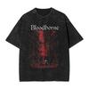 Hot Game Peripherals Bloodborne Darks Souls Graphic Print TShirt Streetwear Vintage Washed Cotton Top Oversized Summer New Tees