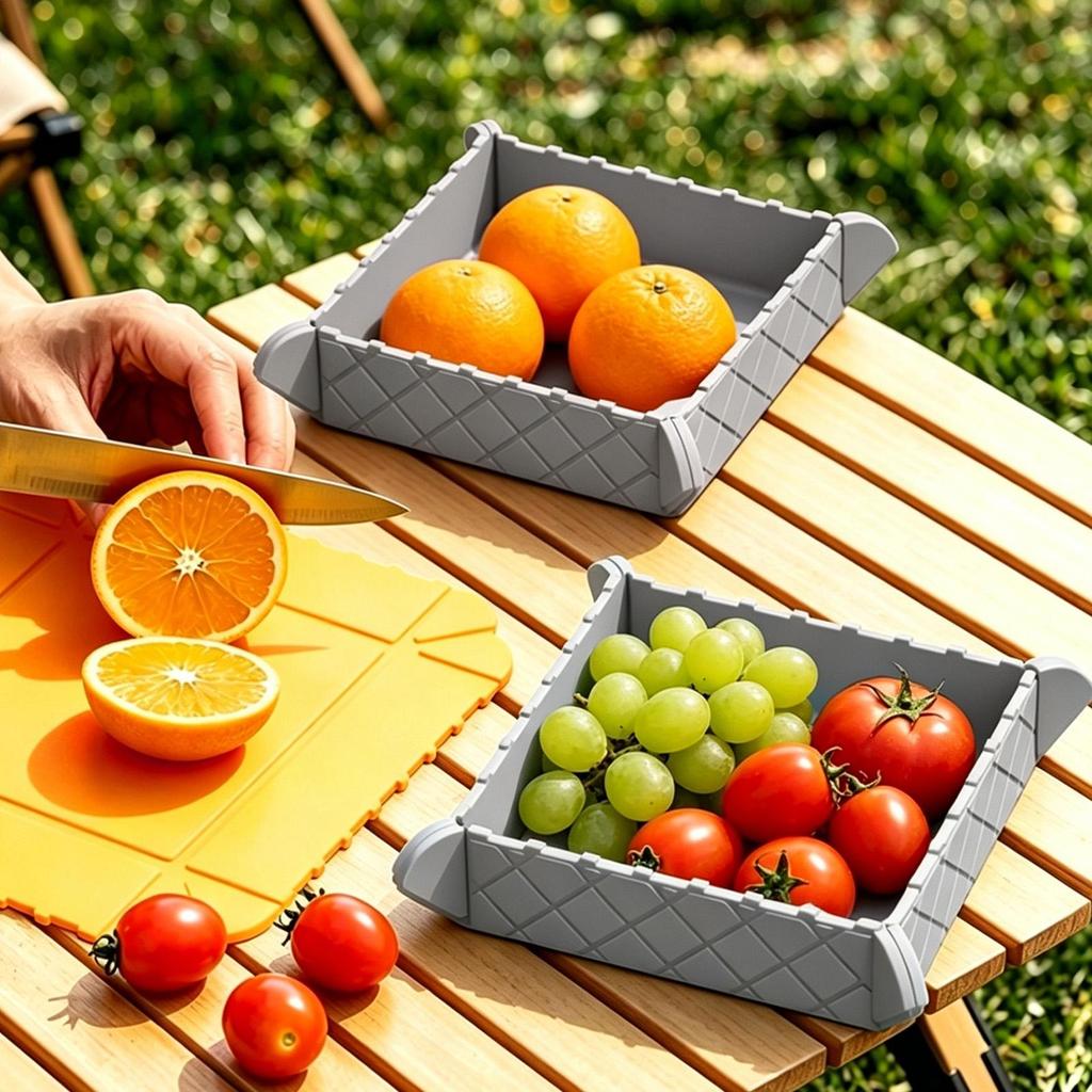 Foldable Dining Plate Magnetic Portable Anti-Slip Heat Resistant Picnic Placemat For Fridge Car Travel Camping Picnic Kitchen