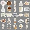 50 White Retro Graffiti DIY Stickers: Waterproof for Phone Cases & Suitcases