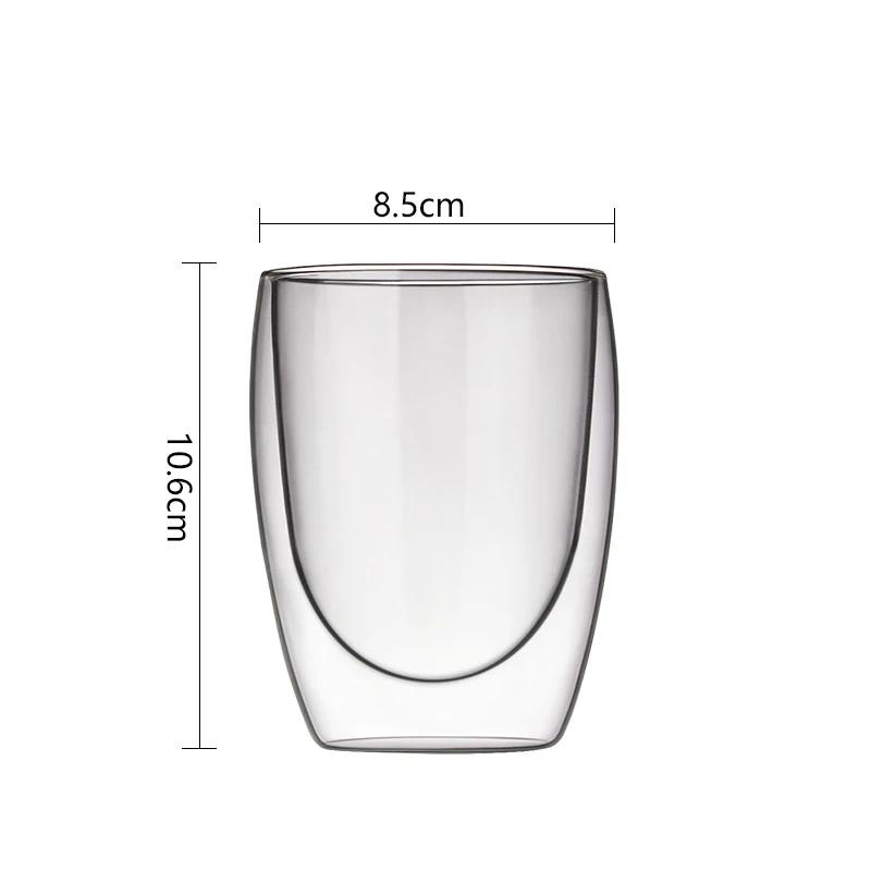 Creative Drinkware 80ml/225ml/320ml Double Wall Glass Cup Coffee Mug Modern Glassware Transparent Glass Classical Whiskey Glass