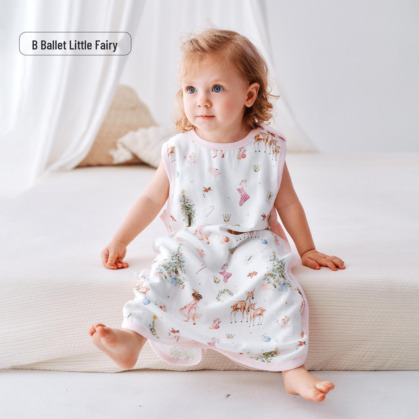 He er Te Bamboo Cotton Baby Sleeping Bag - Summer Sleeveless Pajamas with Belly Protection