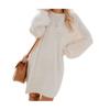 Women's Furry Pullover Sweater Dress Fuzzy Slouchy Oversized Long Tops Loose Crew Neck Fall