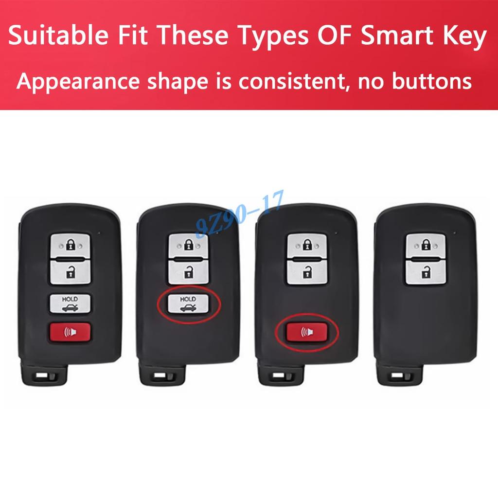 For Toyota Highlander Avalon Camry Rav4 4Runner Tundra Sequoia Kluger Carbon Fiber Car Smart Key Cover Case Keychain
