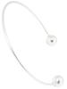 Authentic 925 Sterling Simple Ball End Cuff Tip Bangle Bracelet for Men and Slim with Designer One Size Fits Silver, Women, Fit, Drawstring, Casual,