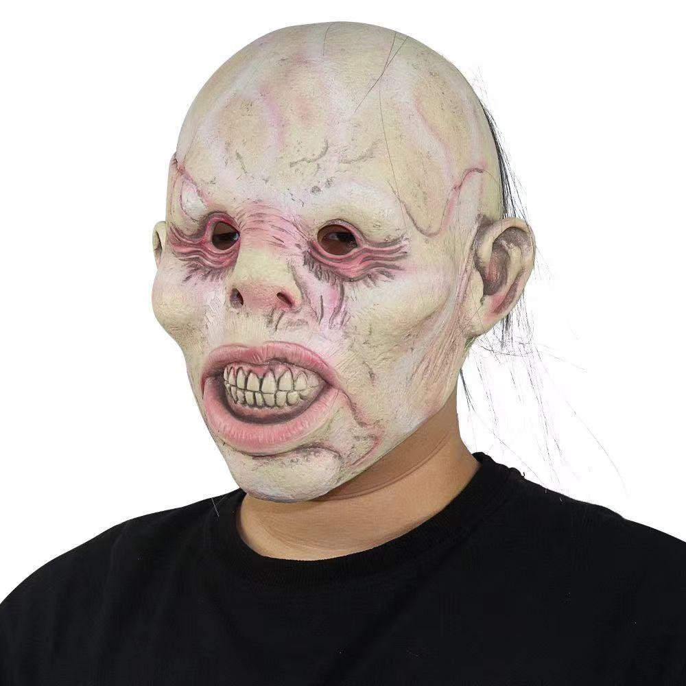 

Horror Headgear for Elderly Bald Men, Halloween Zombie Scary Masquerade Haunted House Escape Room Zombie Props Bald old man