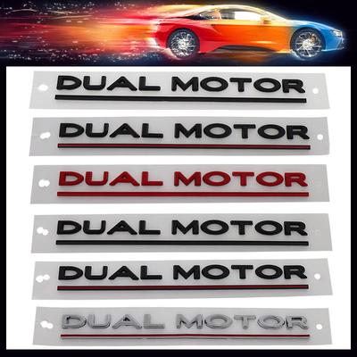 3D Prémiové ABS DVOJITÝ MOTOR Podtržená písmena pro Styling Auta Vysoký Výkon auto Blatník kufr Zadní Kapota Nálepka Znak Odznak