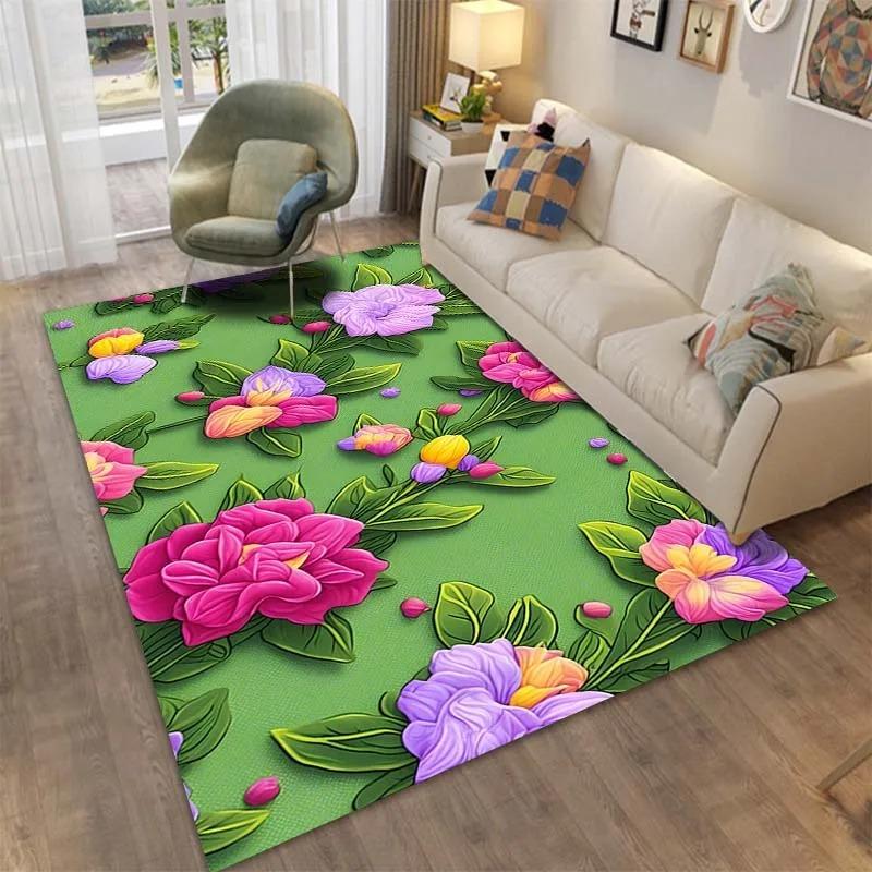 

Flower Pattern Floor Mats Door Decoration Home Living Room Floor Mats 40x60cm