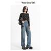 Women's Retro Loose Wide-Leg Jeans - Pear Shape, Long, Mopping Style for Spring & Autumn.