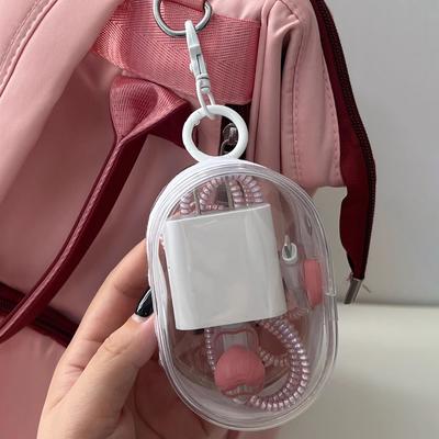 Transparent Data Cable Charger Storage Bag Cable Organizer Waterproof Travel Bag Organizer Mobile Phone Charger Protective Bag