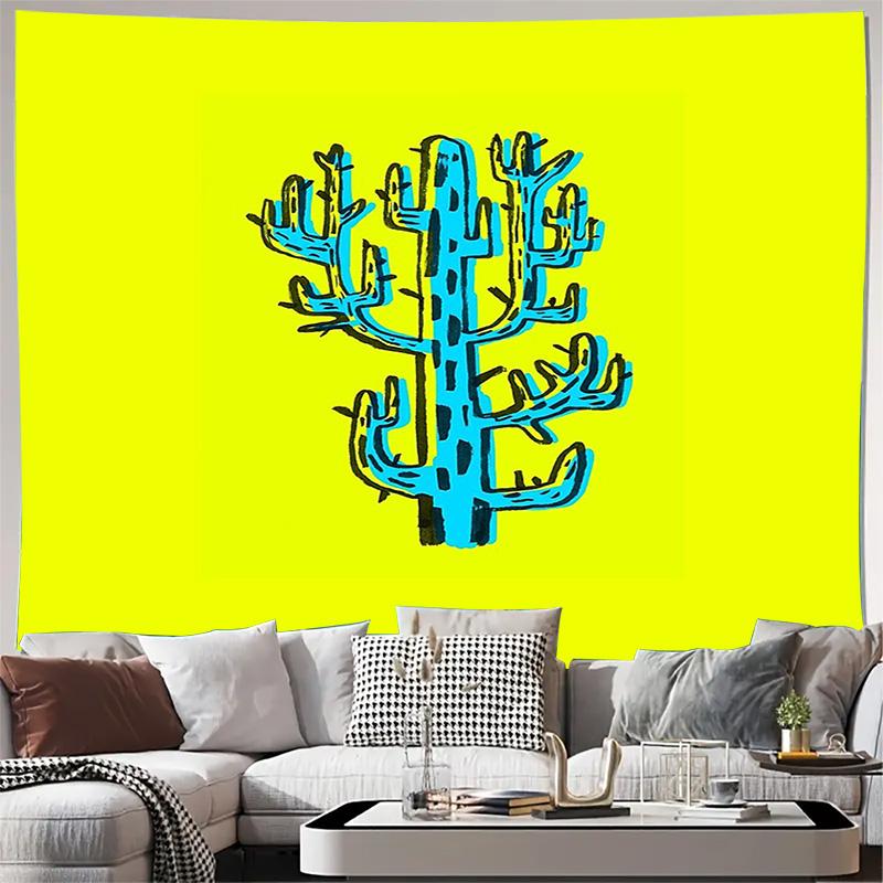 

Bohemian Tapestry Wall Hanging Desert Cactus Wall Decor Southwestern Throw Tribal Art Nature Home Decor Aesthetic Room Hanging F 74x94cm(29x37in)