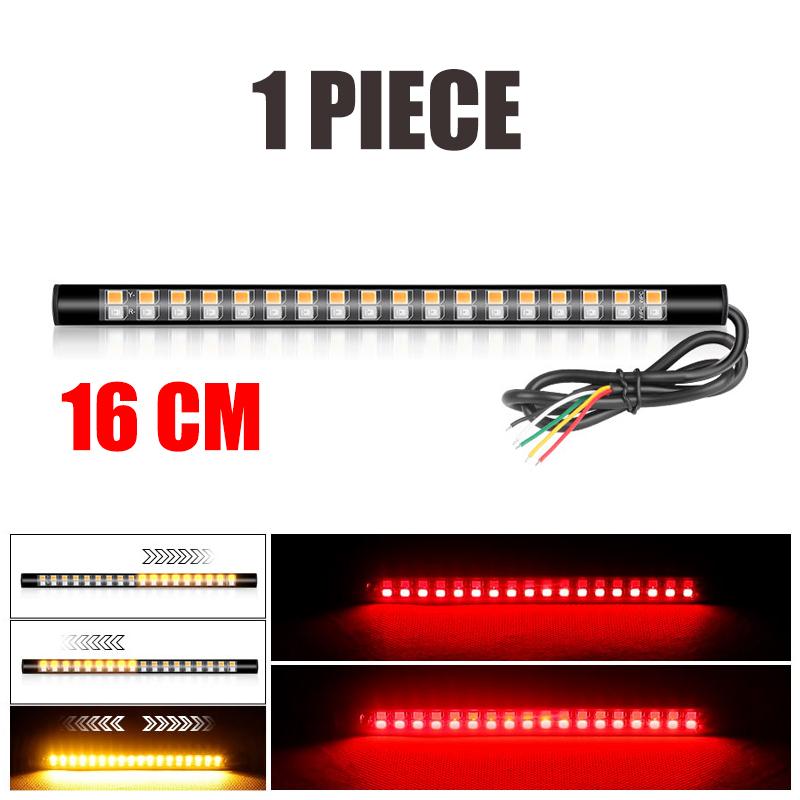 Flexible Motorcycle Rear Brake Light LED 12V DRL Turn Signal Lamp Stop Taillight 3-in-1 Flowing Indicator Light for Cafe Racer 1pc Brake Taillight