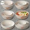 Durable Melamine Wide Mouth Ramen Bowl - Autumn Grass Design, Perfect for Noodles, Wontons, Mala Tang, and Luosifen.