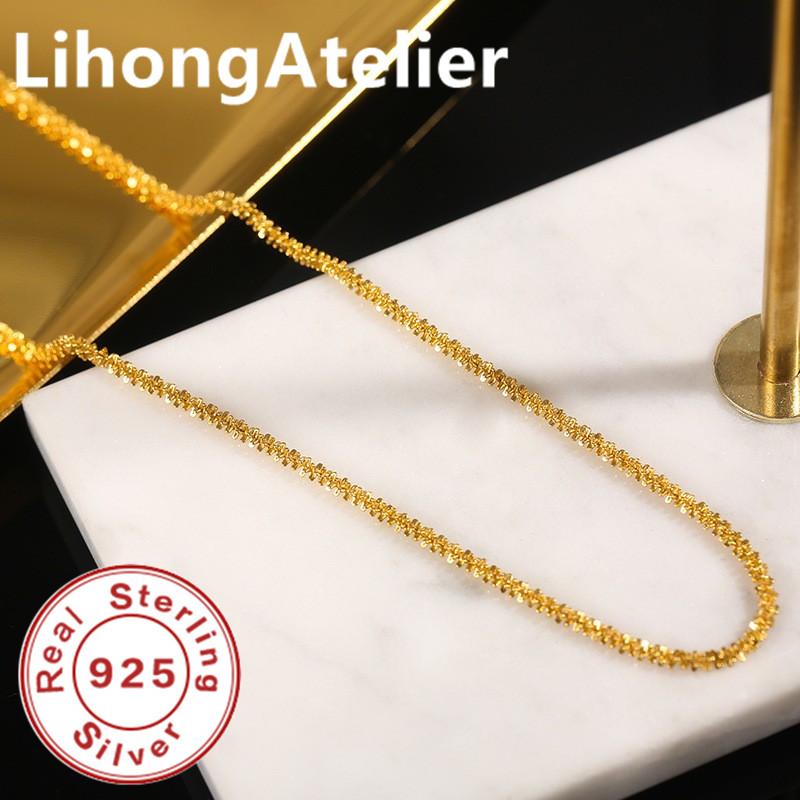 

New 925 Silver Bracelet 2.5MM sparkling ripple gold plated bracelet for women men jewelry gift Bracelet 20cm золотой