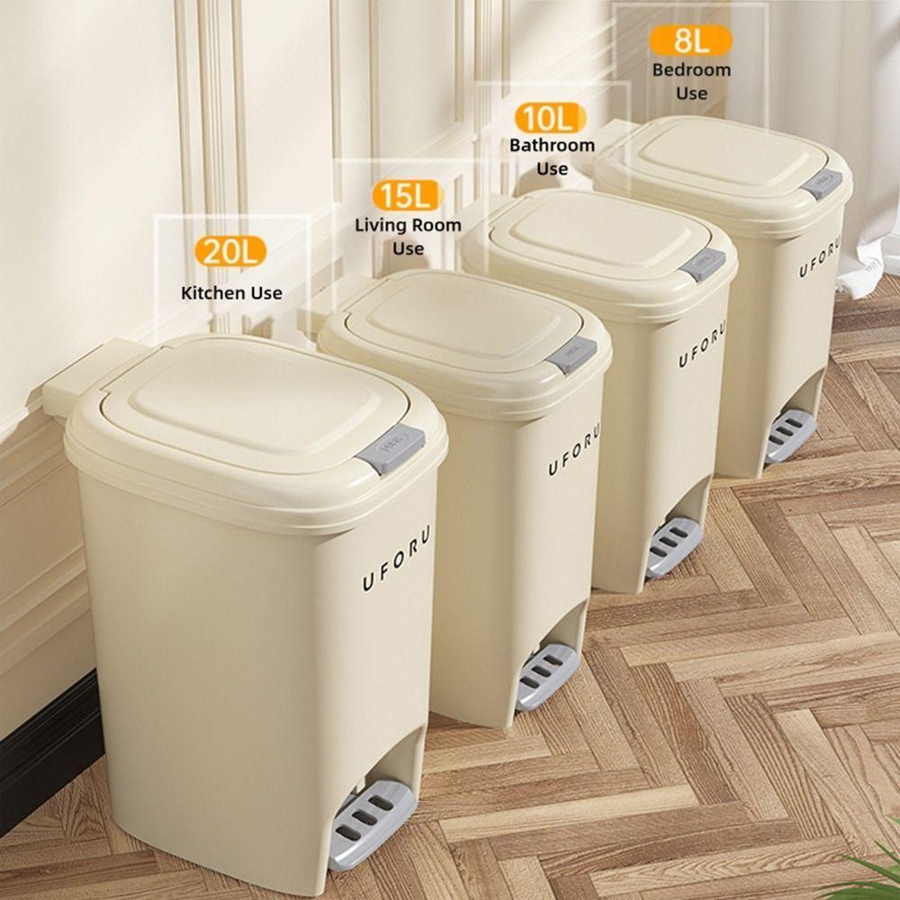 with Lid Trash Can 8/10/15/20L Waste Bin Waterproof Refuse Bin Kitchen