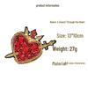 Handmade Rhinestone Heart Cloth Patch - Beaded Accessories for Clothing, Shoes, Hats, and Decorative Packaging.