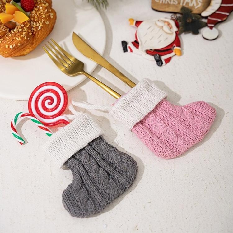 10Pcs Knitted Christmas Stocking Creative Colorful Socks Ornament Stylish Holiday Decoration for Wall or Tree Display