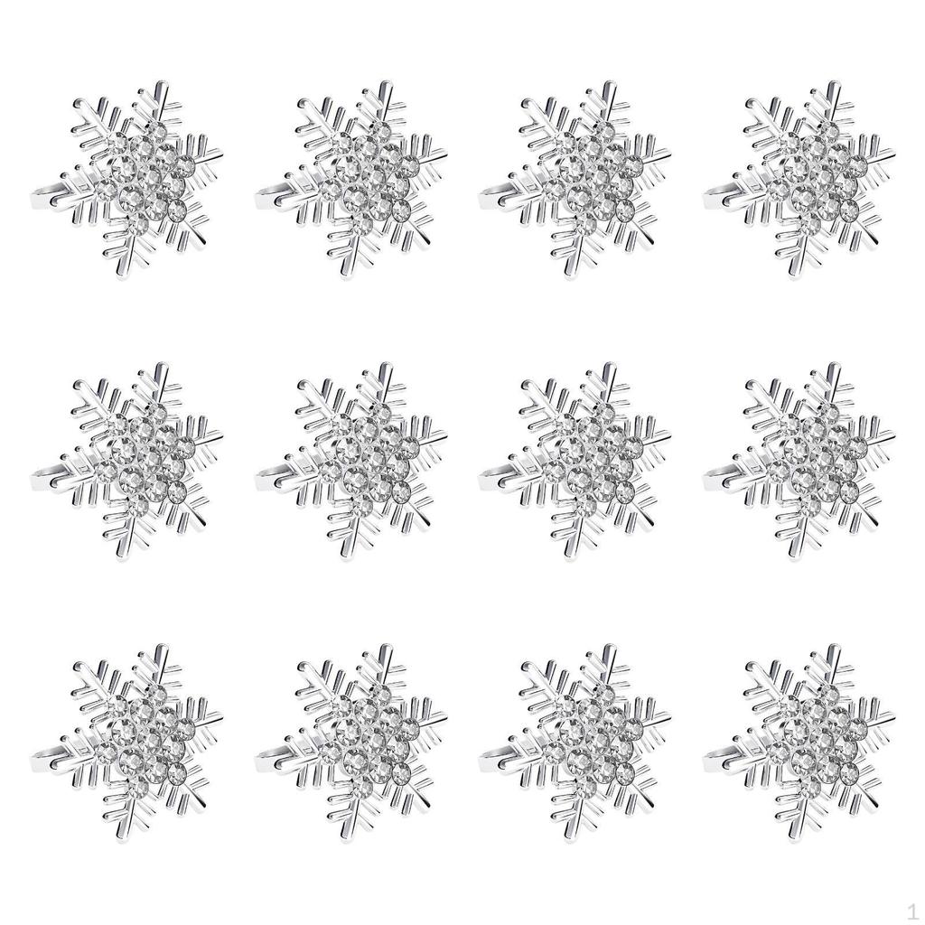 12 Count Snowflake Design Napkin Holders for Dining Occasions