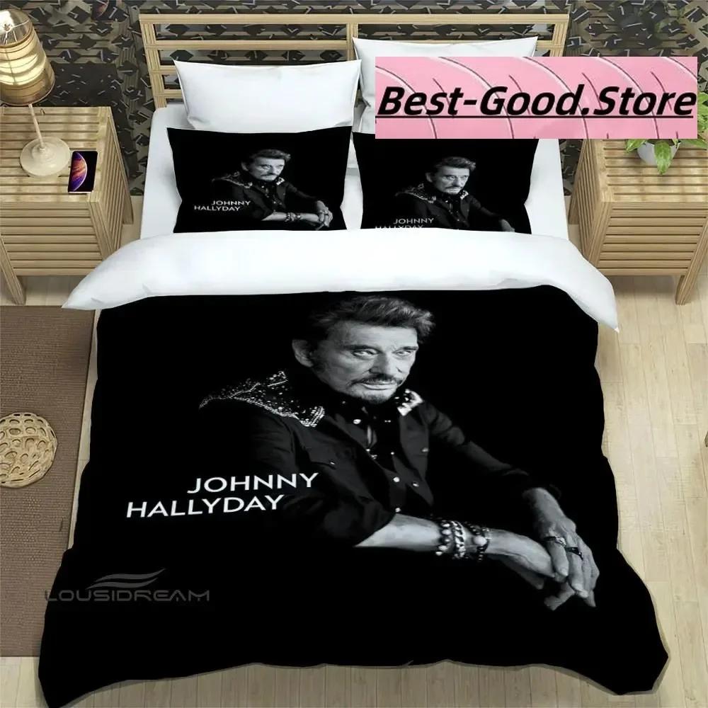 3D Print Rock Star Johnny Hallyday Bedding Set Boys Girls Twin Queen King Size Duvet Cover Pillowcase Bed boys Adult Bedroom