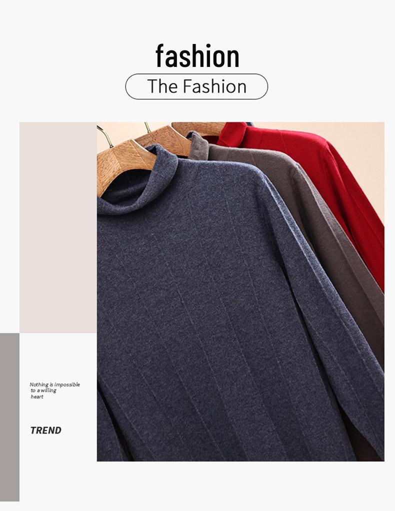 Herren Pullover 100% Reine Wolle Unifarben Jacquard Rollkragen, Hoher Kragen Basisschicht für Herbst/Winter 2025