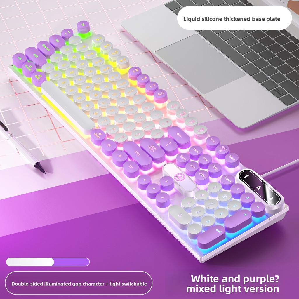 K600 Gaming Mechanical Keyboard with Illumination and Two-Tone Design - Computer Accessories