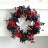 Zhongran Halloween Black And Red Fruit Rose Wreath Door Pendant Festive Dead Branch Rattan Atmosphere Decoration Props