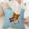 Cute Cartoon Rilakkuma Pillow Covers Cartoon Sofa Decorative Home Doublesided Printing Short Plush Cute Cushion Cover