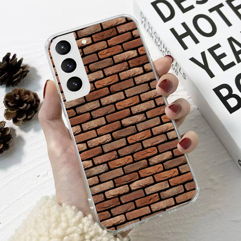 Splicing Bricks Phone Case For Samsung Galaxy S10 S10e S8 S9 Plus S7 A70 Edge Note10 Transparent Cove