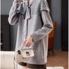 Sweatshirt for Women Cotton Oversize Lace-Trimmed Fleece Thickened Loose V-Neck Casual Pullover Long Sleeve Top Sweatshirt