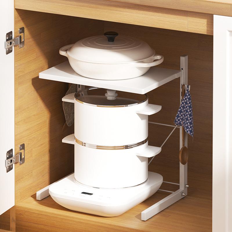 Air Fryer Storage Rack for Household Double Rice Cooker Rice Cooker Kitchen Layered Adjustable Shelf